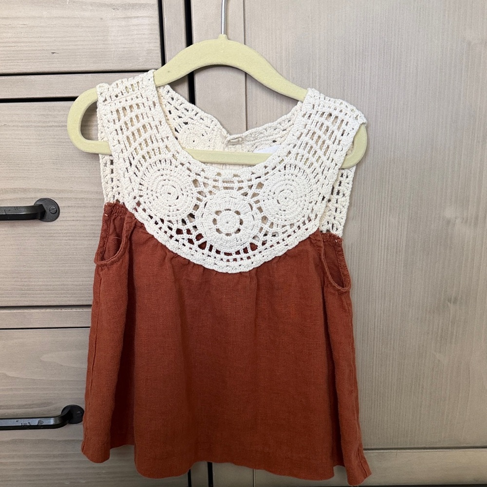 Zara kids Cream Crochet Top